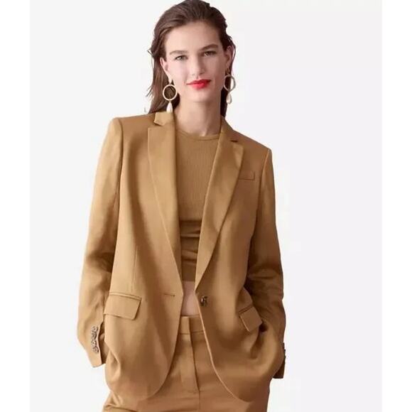 J. Crew Alfie Gramercy Twill Blazer Single Breasted Jacket, Tan NWT - Picture 1 of 10